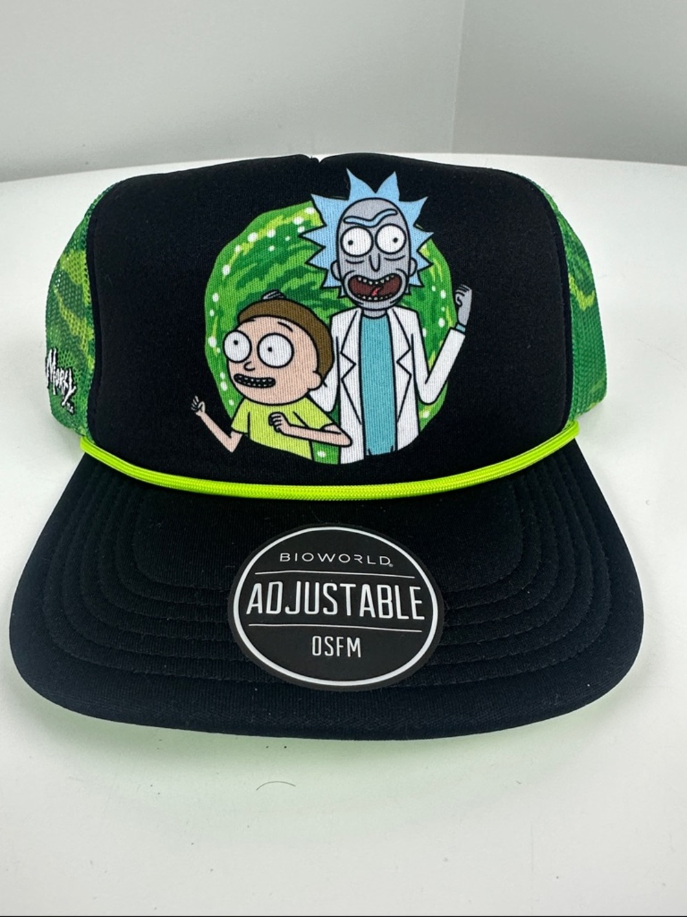 Bioworld Black and Neon Green Rick and Morty Trucker Hat